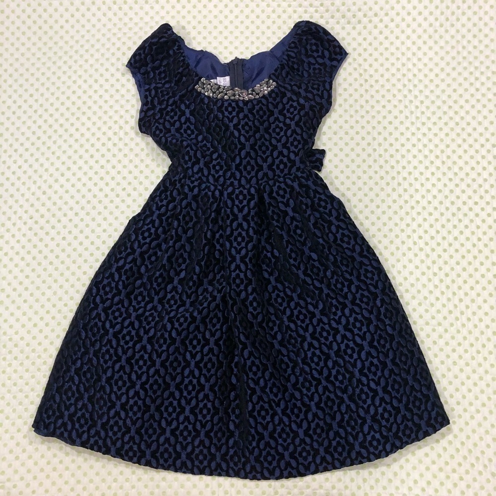 IRIS & IVY GIRLS STUNNING BLUE DRESS SIZE 6 EUC